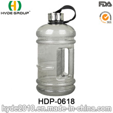 Bouteille d&#39;eau en plastique adaptée aux besoins du client de sport de la capacité élevée 2.2L PETG (HDP-0618)